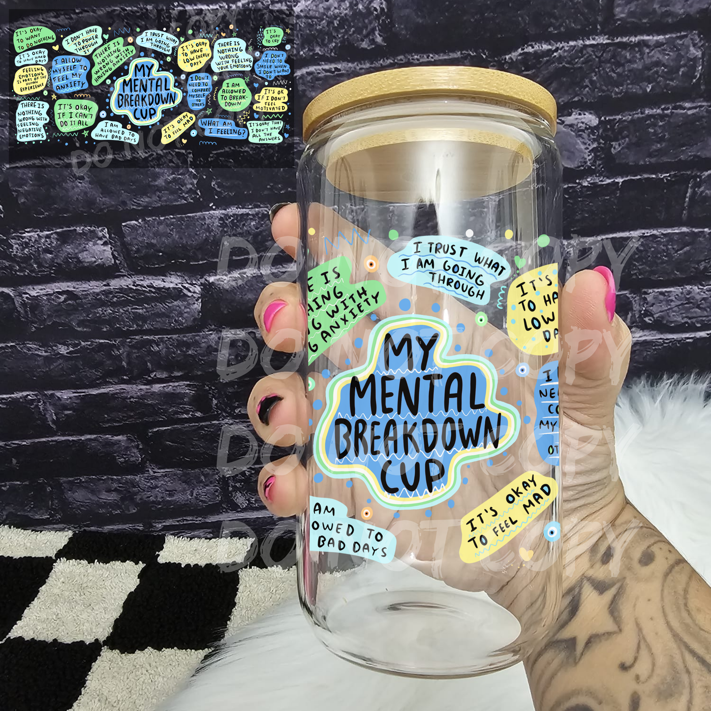 My mental breakdown cup blues (handwritten) (W8)