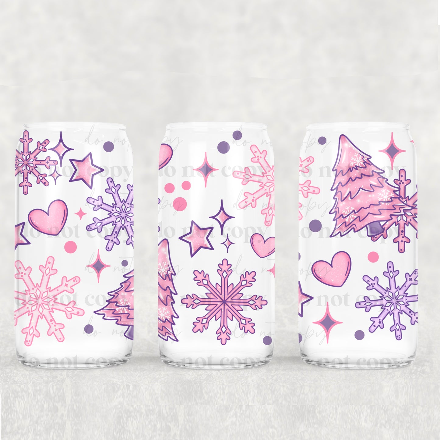 Pink pastel winter | 16oz UVDTF wrap (POD)