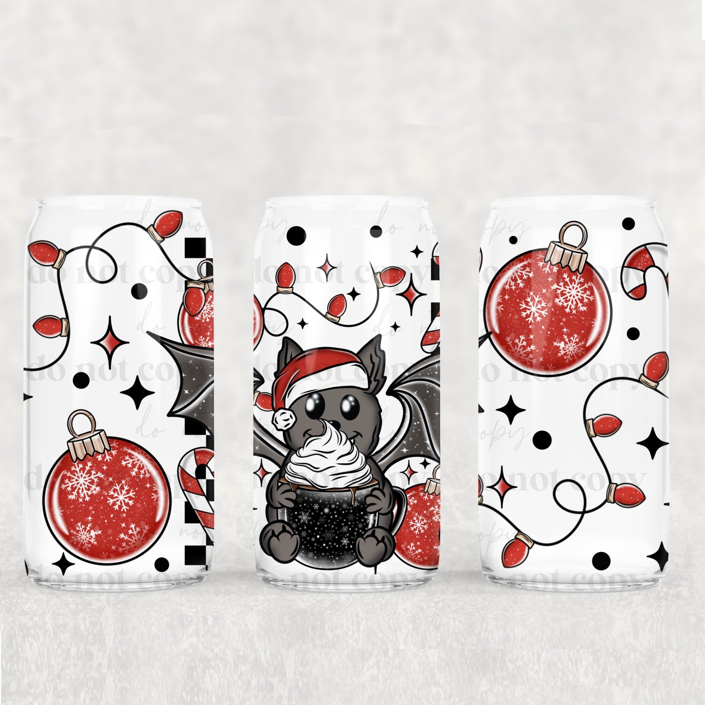 Santa Bat | 16oz UVDTF wrap (POD)