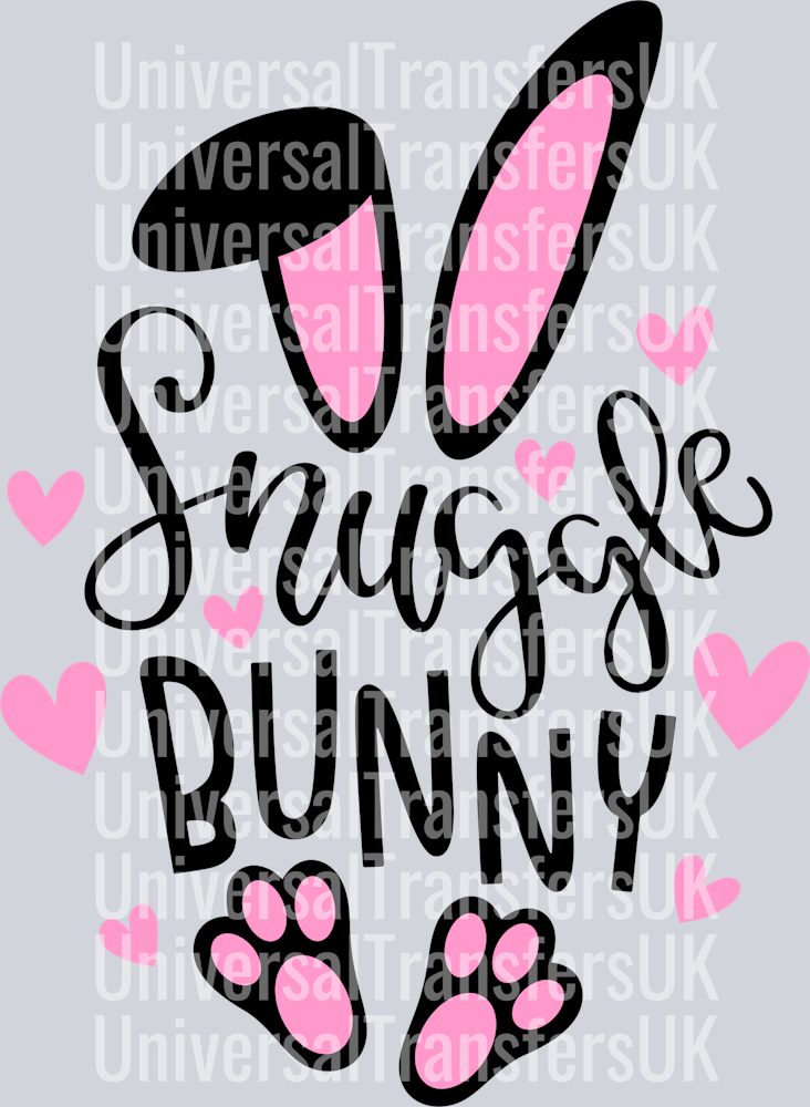 Snuggle Bunny with Black Writing