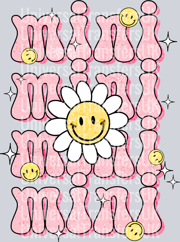 Pink smiley Sunflower Mini