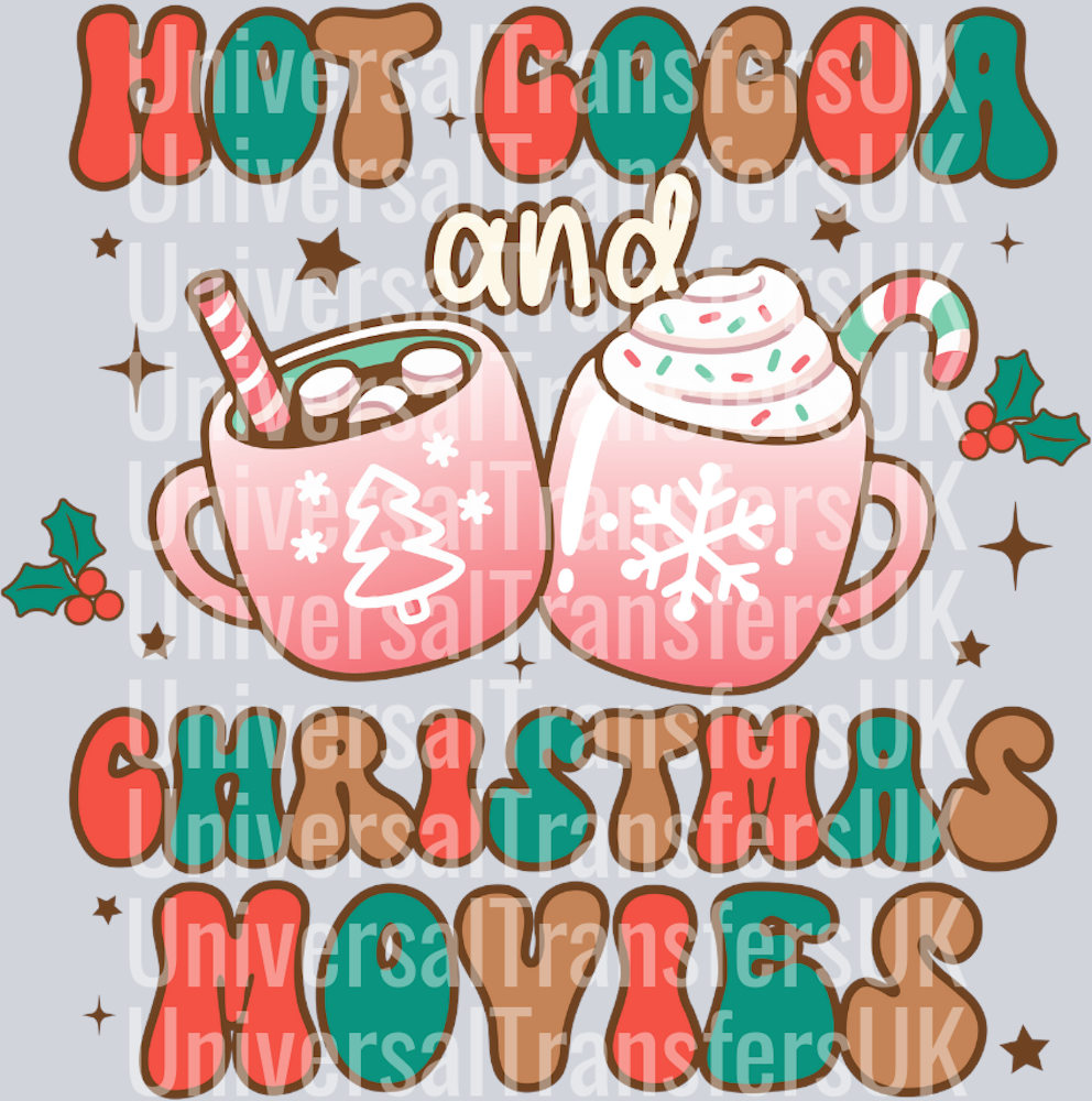 Red and Pink Cute Hot cocoa & Christmas movies