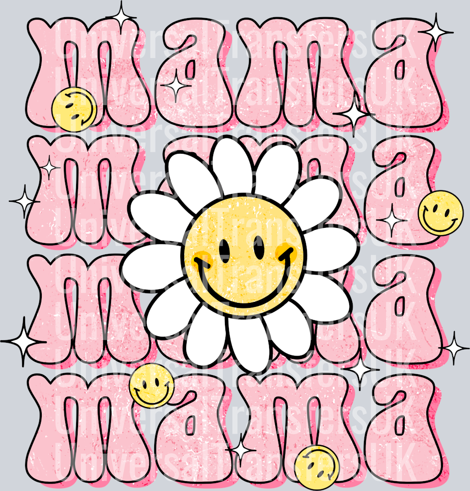 Pink smiley Sunflower Mama