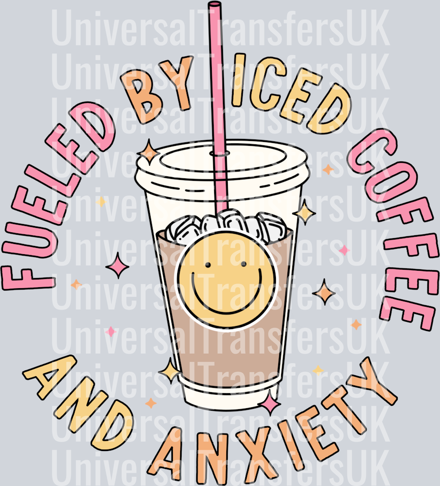 Fueled by iced coffee and anxiety pink