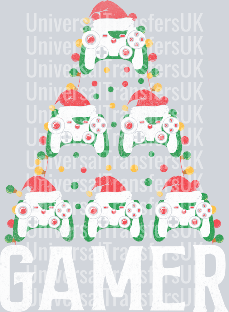 Large Gamer gamepad controller with hats Christmas Tree shape