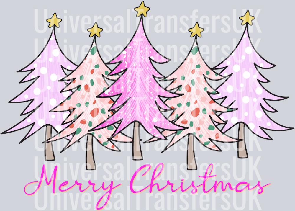 Pink with Spots Christmas trees