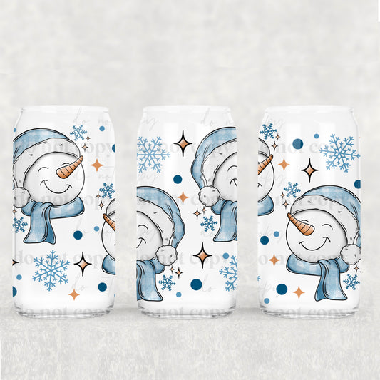 Blue Snowmen | 16oz UVDTF wrap (POD)
