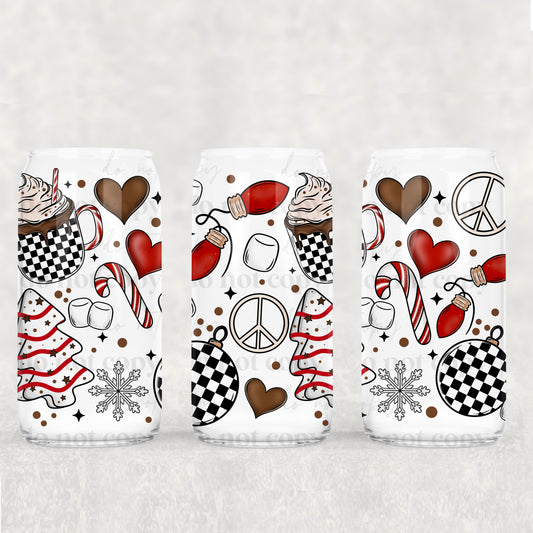 Checkered Christmas Things | 16oz UVDTF wrap (POD)