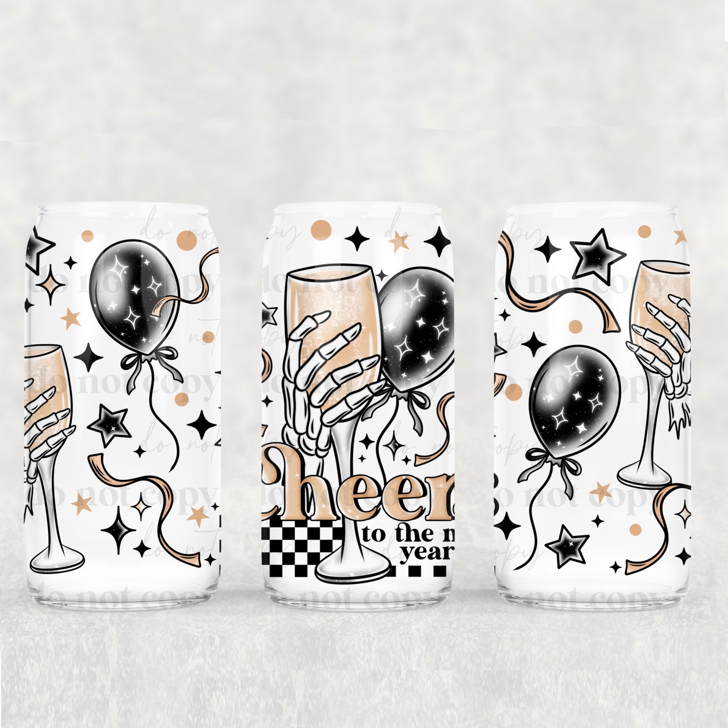 Cheers to the new year | 16oz UVDTF wrap (POD)