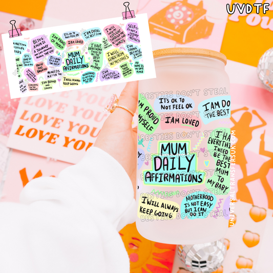 Mum daily affirmations 16oz UVDTF wrap (#5)