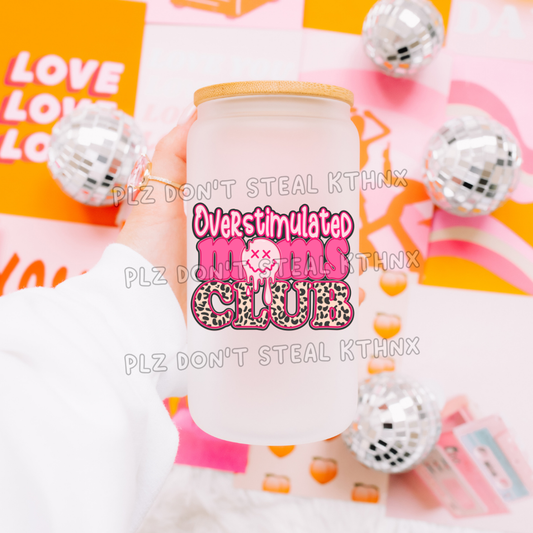 Overstimulated Moms Club pink text T158