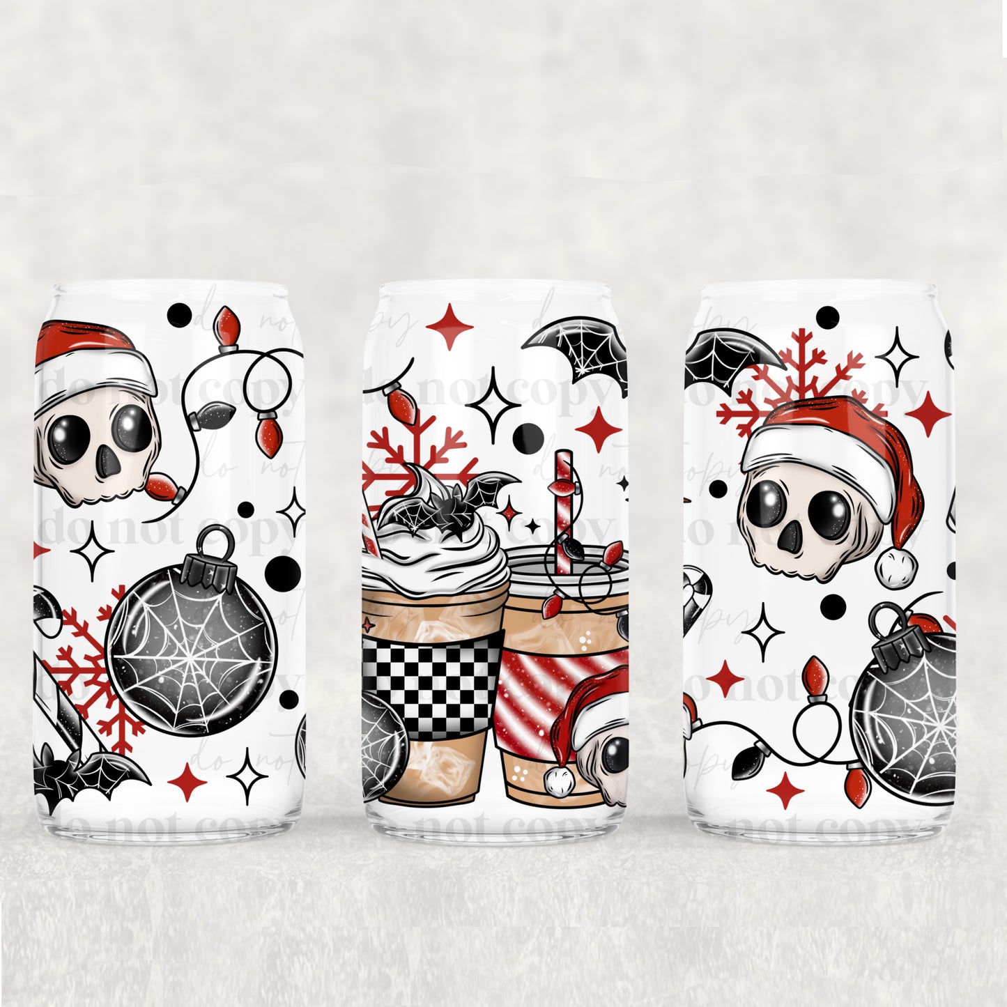 Spooky Christmas Coffee | 16oz UVDTF wrap (POD)