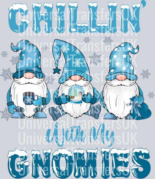 Three Gnomes Chillin with my Gnomies in Blue