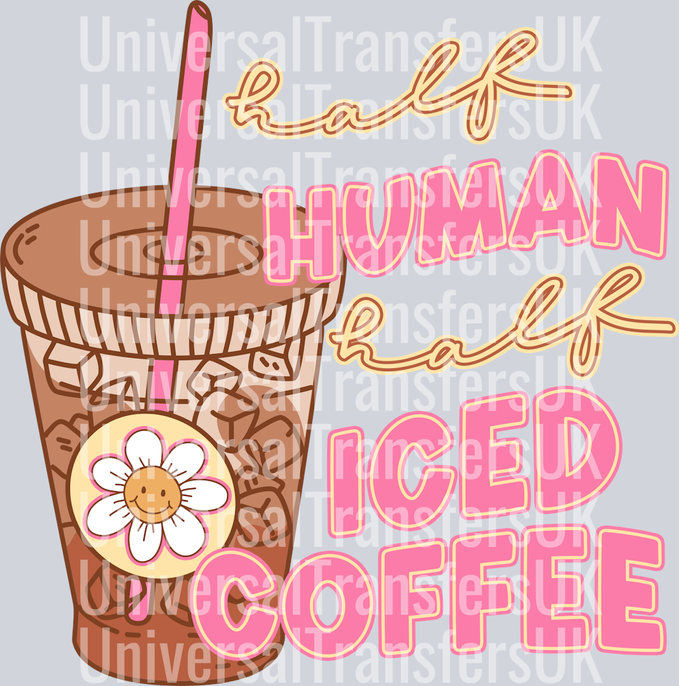 Half human half iced coffee