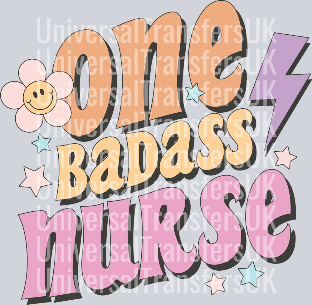 One Badass Nurse with Bolt and Daisy Flower
