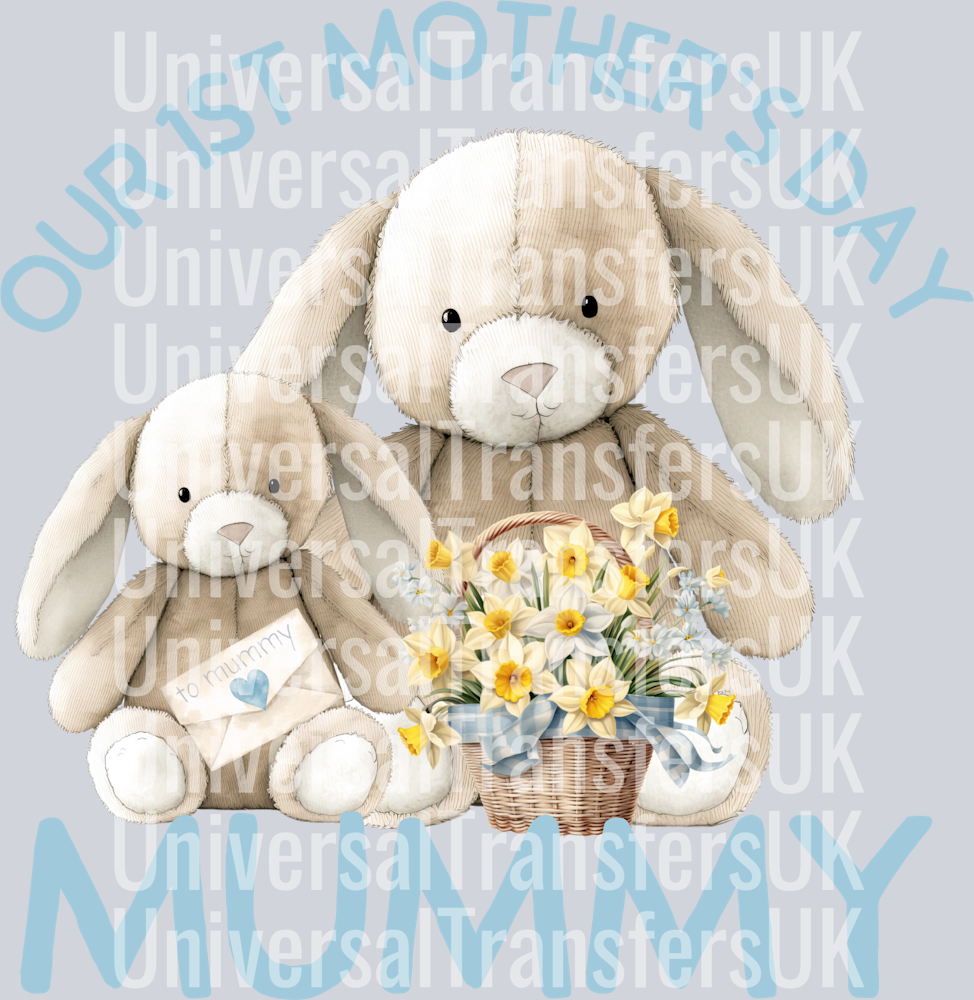 Our1st Mother's day bunnies mummy T155