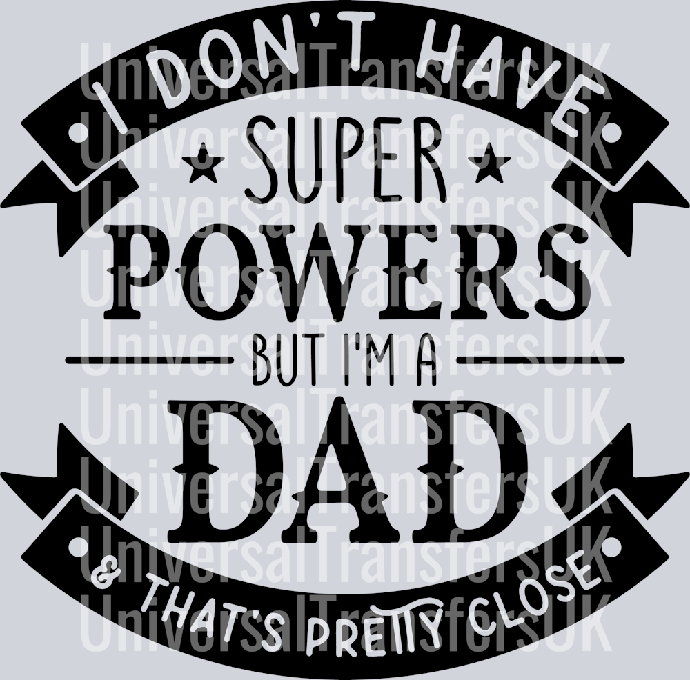 I don't have super powers top and bottom banners black text