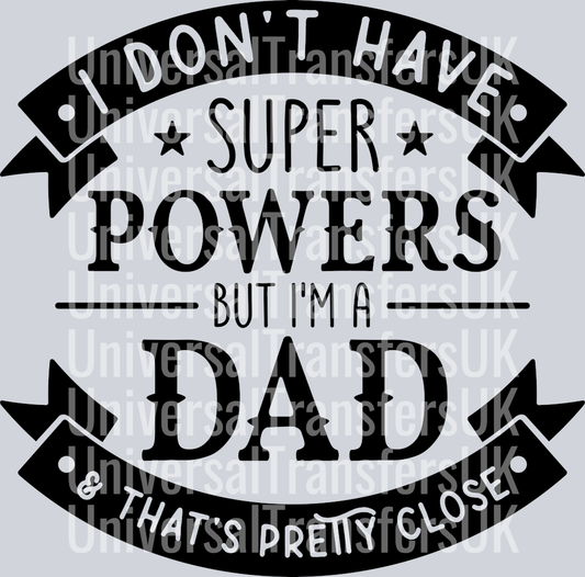 I don't have super powers top and bottom banners black text