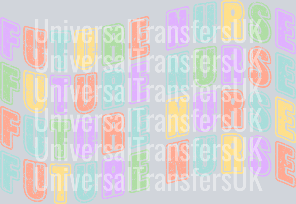 Wavy Text Multicolour 4 rows Future Nurse