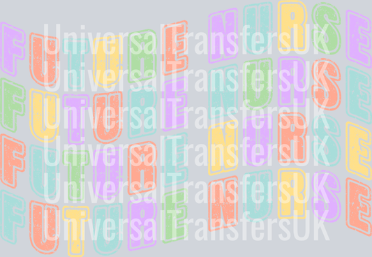 Wavy Text Multicolour 4 rows Future Nurse