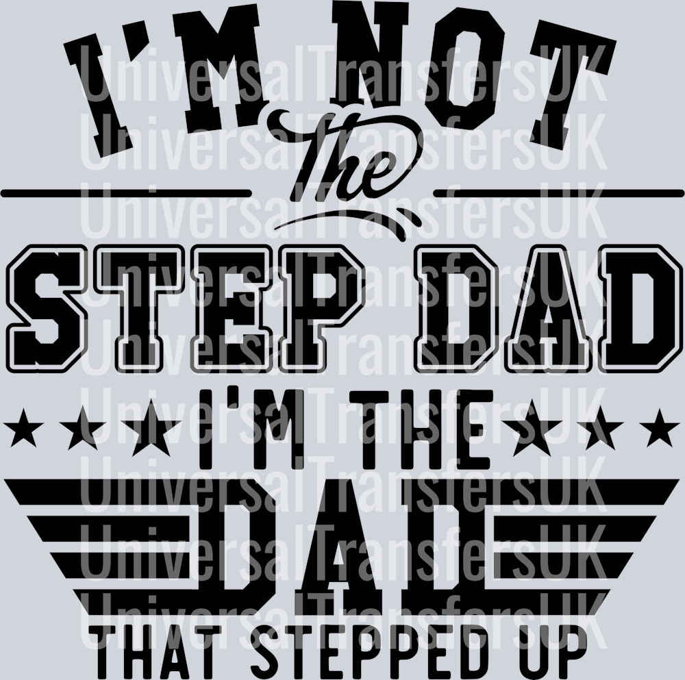 Dad Stepped Up Top Gun Dad Black text