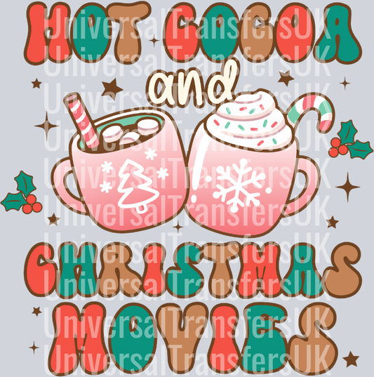 Red and Pink Cute Hot cocoa & Christmas movies