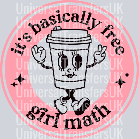 Girl math it's basically free cup peace pink