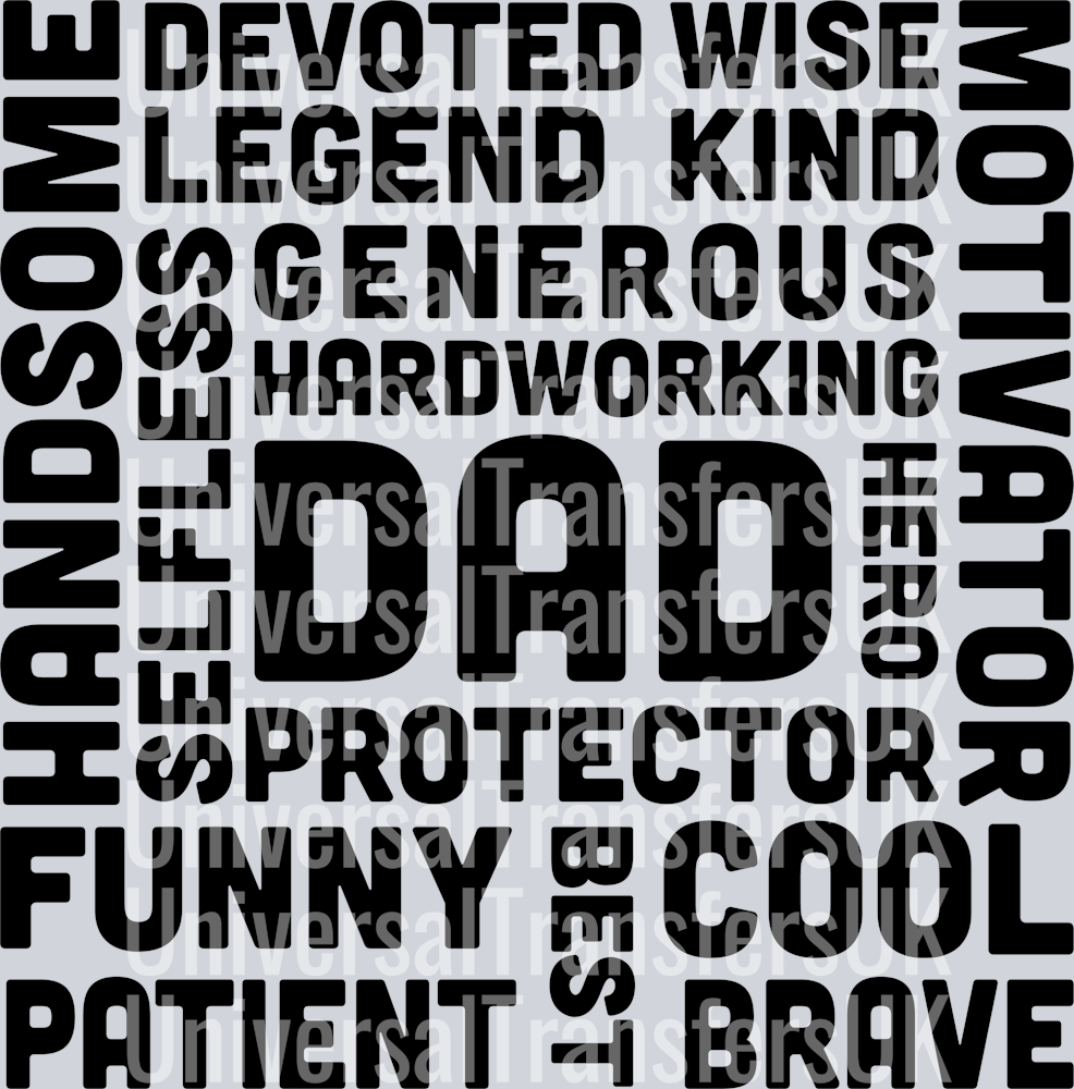 Dad Qualities in square shape all black