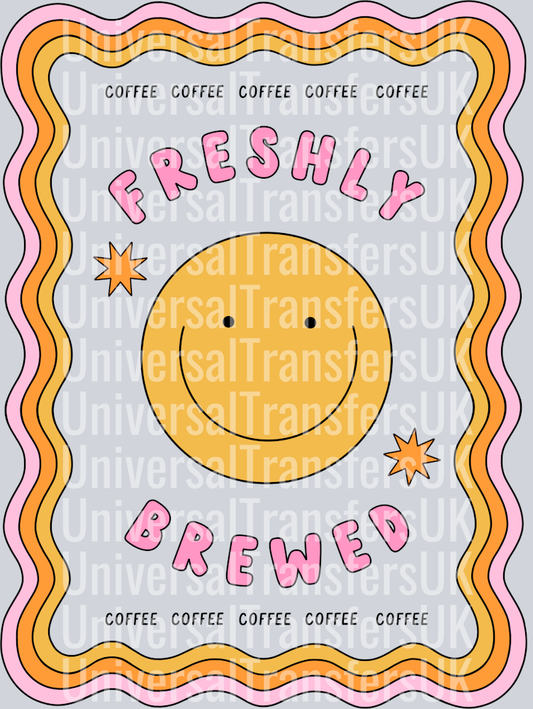 Freshly brewed coffee label
