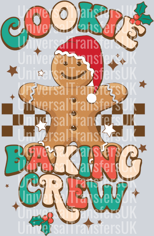 Gingerbread Cookie Baking Crew with Cheker Pattern