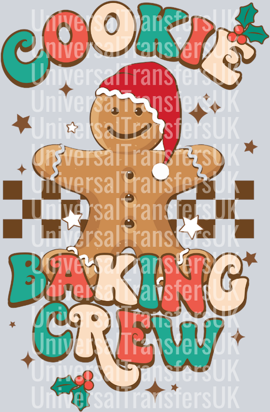 Gingerbread Cookie Baking Crew with Cheker Pattern
