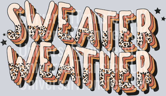 Sweater weather Leopard Print Text