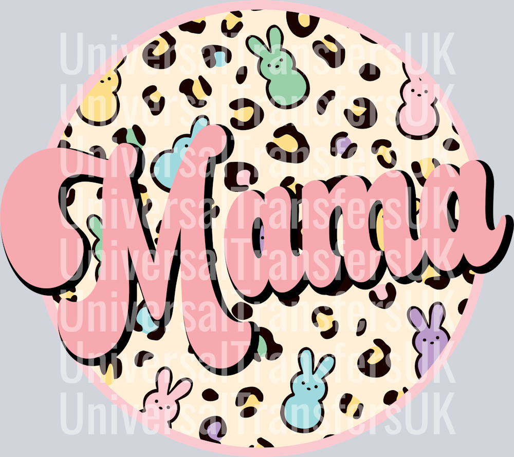 Round Easter Leopard Print - Mama
