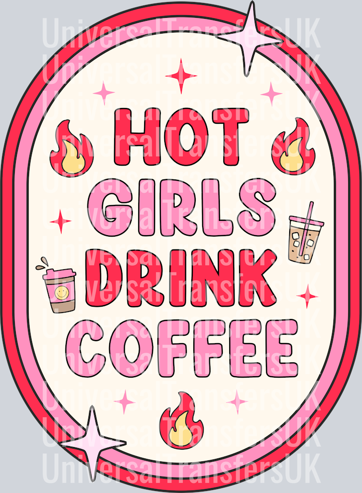 Hot girls drink coffee