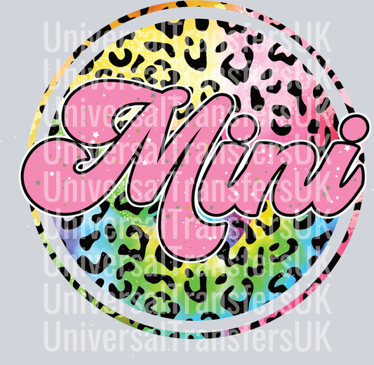 mini bright rainbow leopard print