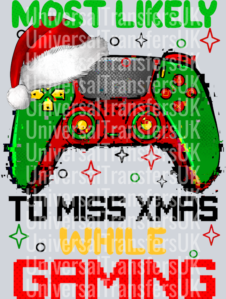 Most Likely To Miss xmas Red Green Gamepad Controller