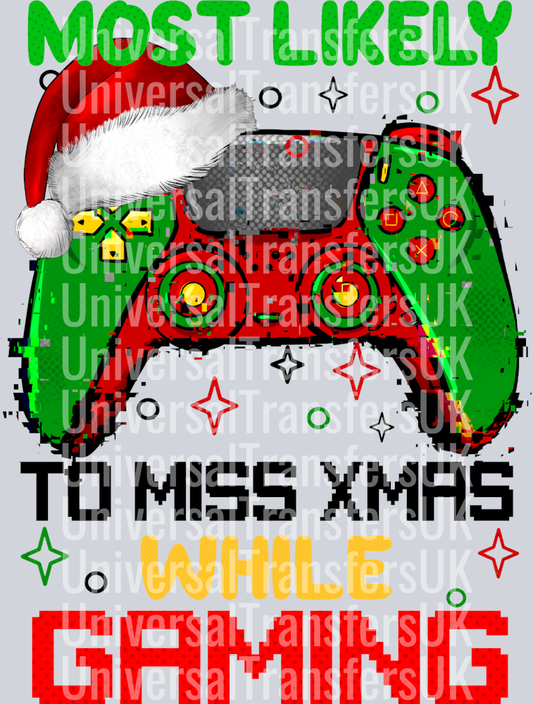 Most Likely To Miss xmas Red Green Gamepad Controller