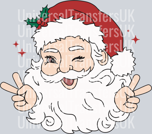 Winking Santa Peace Signs