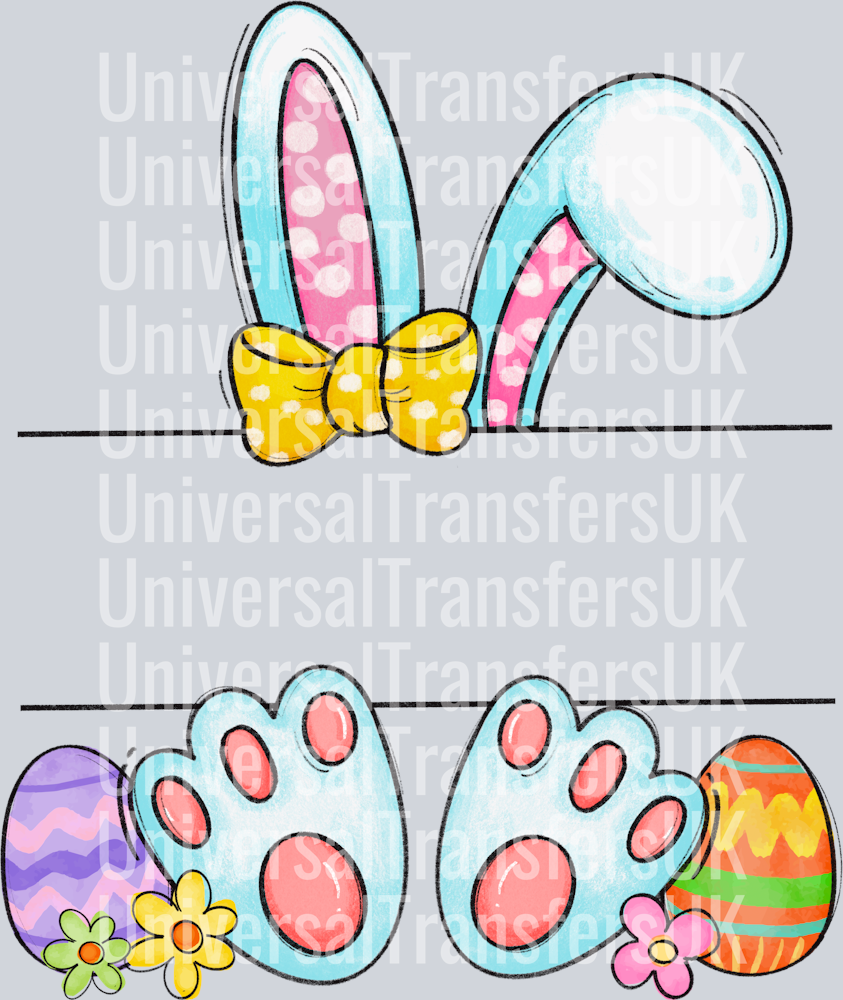 Bunny Ears and Feet Girl Name Personalised