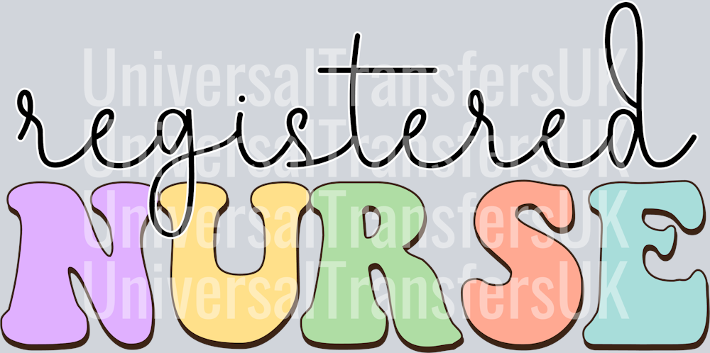 Groovy Text Multicolour Registered Nurse