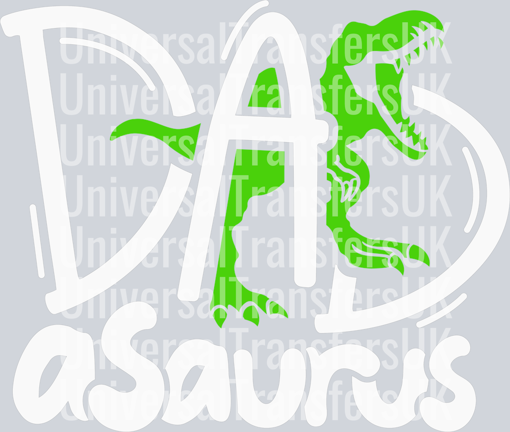 Green Dino Dadasaurus White Text