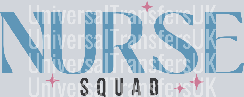 Nurse Squad Blue Text with Black Outline