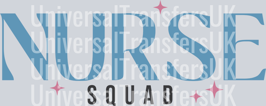 Nurse Squad Blue Text with Black Outline