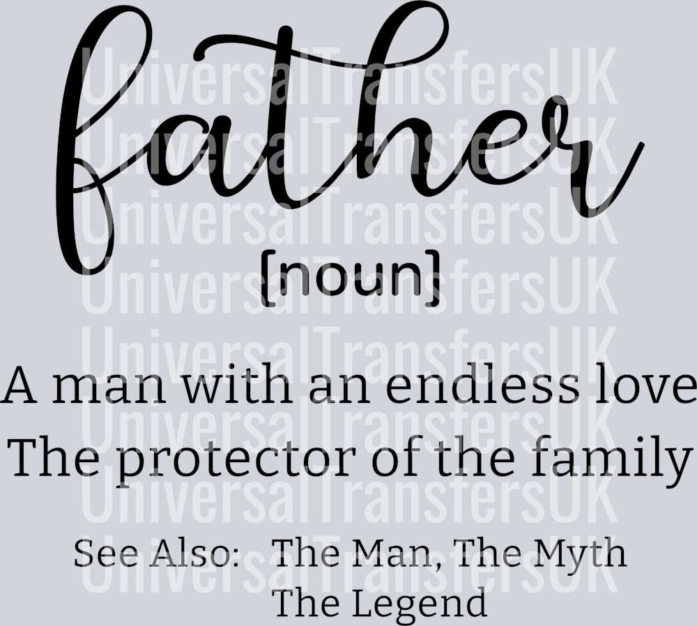 Father (Noun) Description all black