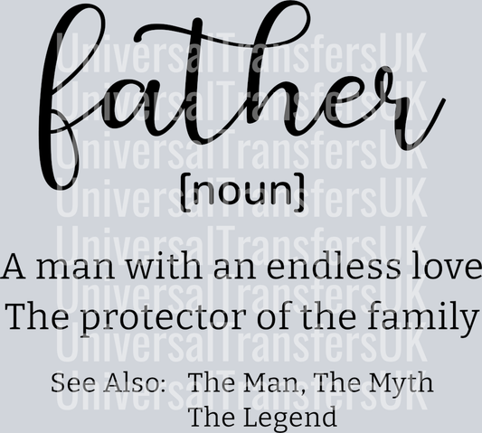 Father (Noun) Description all black