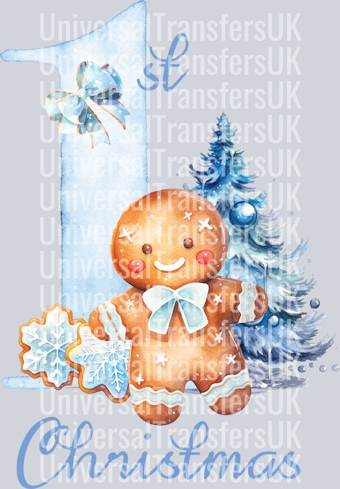 My 1st Christmas blue with Gingerbread