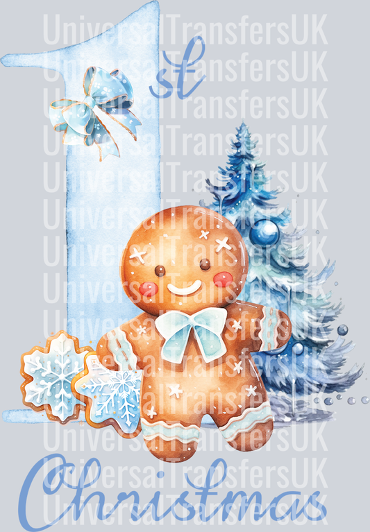 My 1st Christmas blue with Gingerbread
