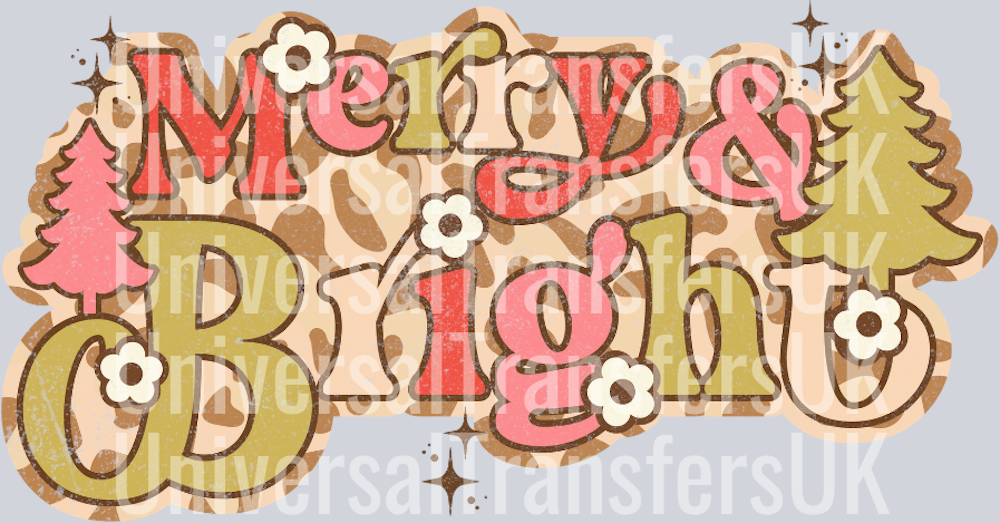 Merry & bright floral loepard print background