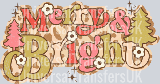 Merry & bright floral loepard print background