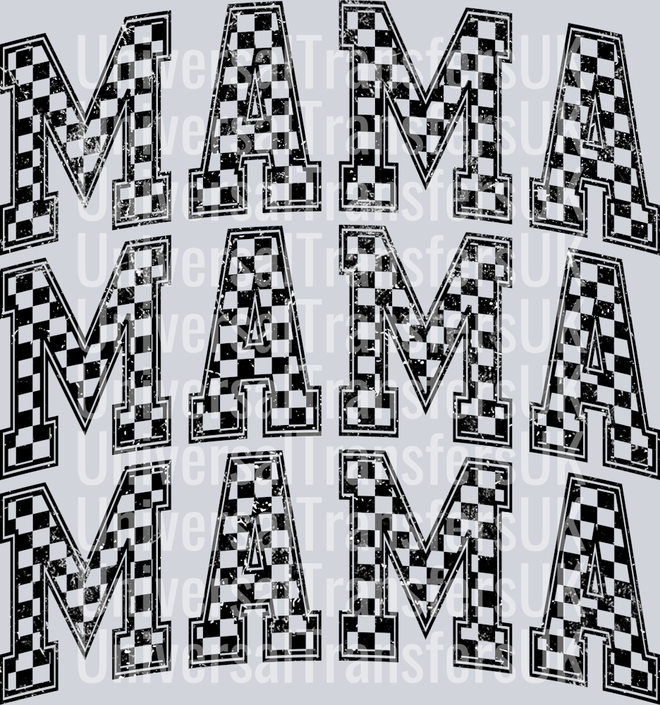 mama checkered black